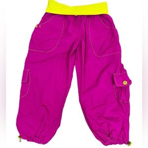 Zumba Fitness Y2K Pink Cropped Cargo Pants Size XL